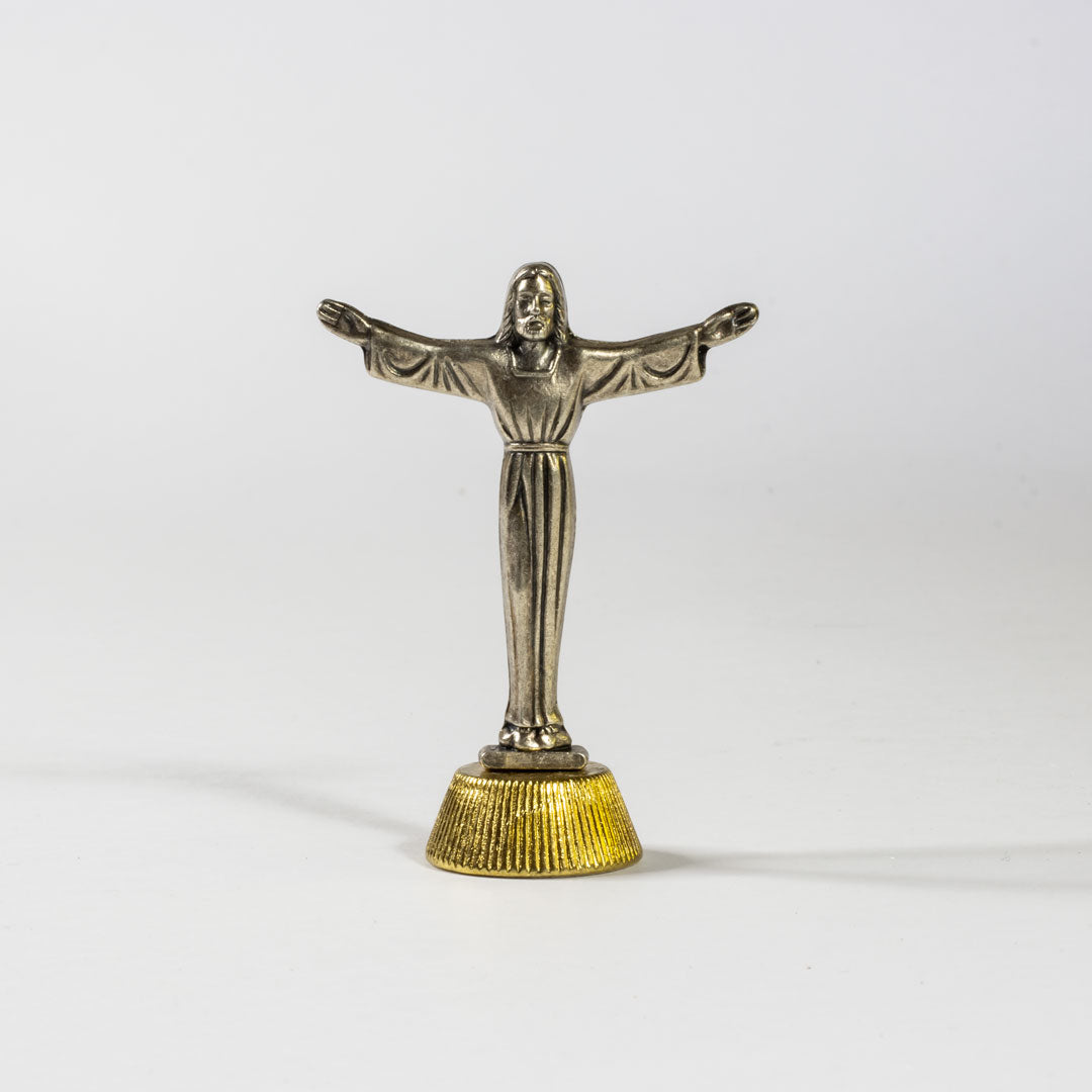 Figura de Cristo Redentor en metal