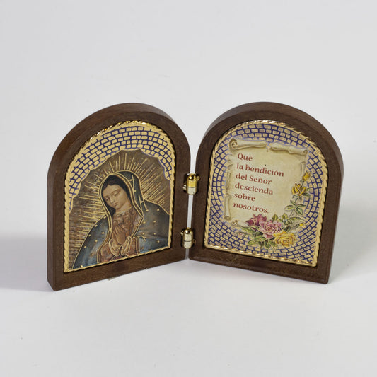 Retablo pequeño doble de la Virgen de Guadalupe